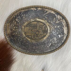 Two tone biker belt buckle York, Pennsylvania union harley